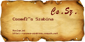 Csomós Szabina névjegykártya